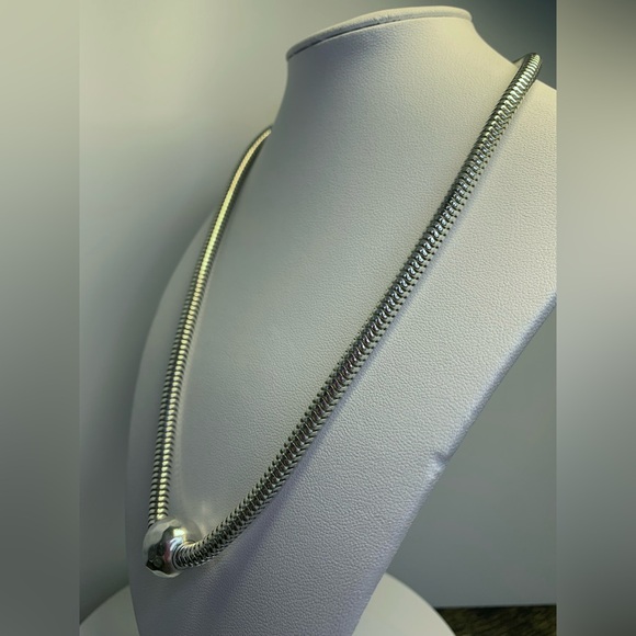 Silpada Vintage Sterling Silver Hammered Sliding Ball on Snake Chain Necklace - Picture 3 of 14